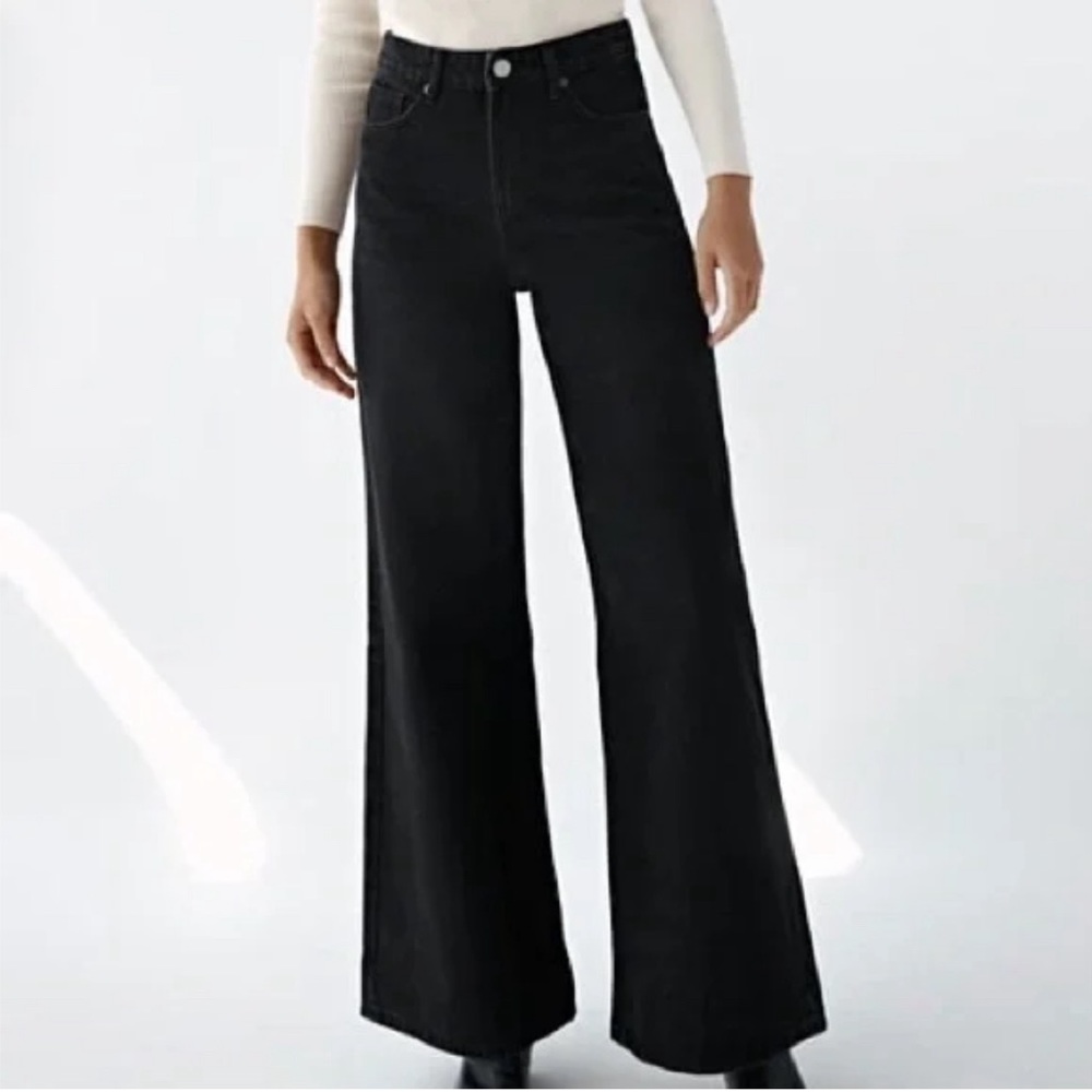 Zara high rise wide leg jeans